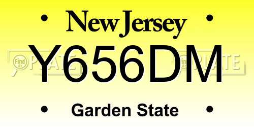 Y656DM New Jersey License Plate