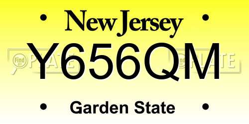 Y656QM New Jersey License Plate