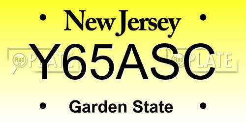 Y65ASC New Jersey License Plate