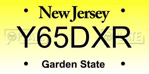 Y65DXR New Jersey License Plate