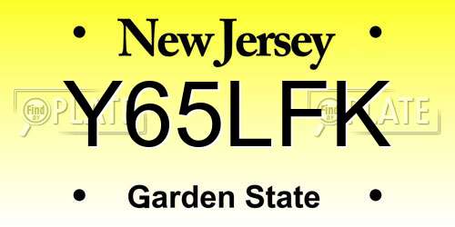 Y65LFK New Jersey License Plate