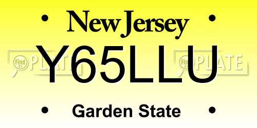 Y65LLU New Jersey License Plate