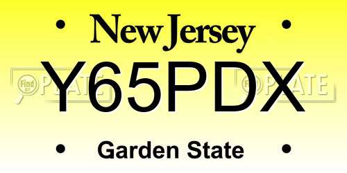 Y65PDX New Jersey License Plate