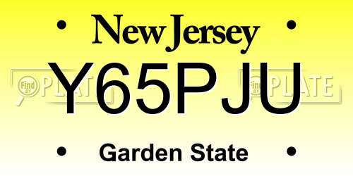 Y65PJU New Jersey License Plate