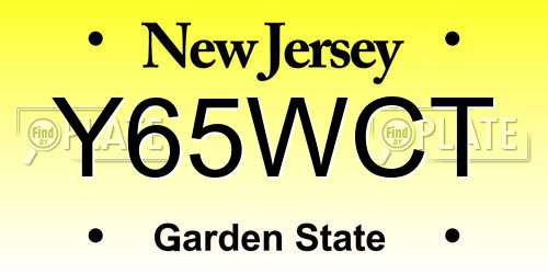 Y65WCT New Jersey License Plate