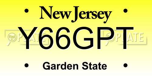 Y66GPT New Jersey License Plate