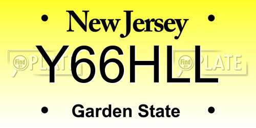Y66HLL New Jersey License Plate