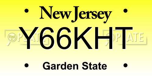 Y66KHT New Jersey License Plate