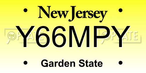 Y66MPY New Jersey License Plate