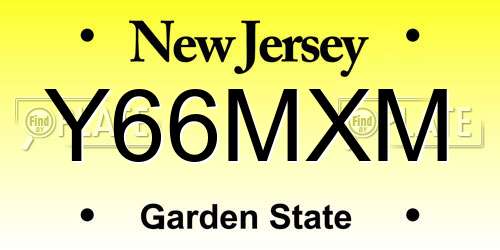 Y66MXM New Jersey License Plate