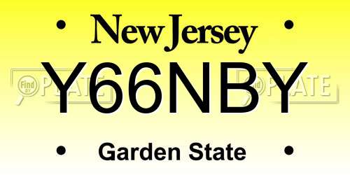Y66NBY New Jersey License Plate