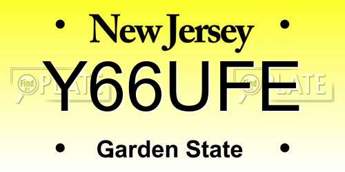 Y66UFE New Jersey License Plate