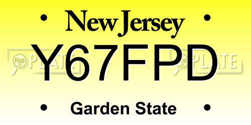 Y67FPD New Jersey License Plate