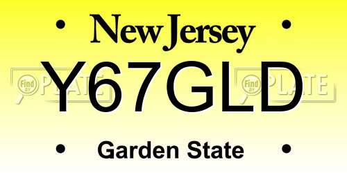 Y67GLD New Jersey License Plate