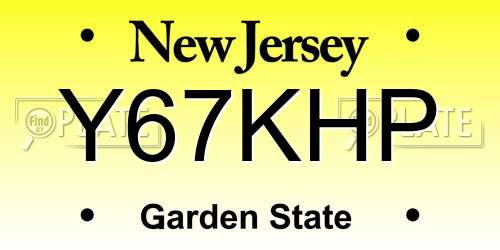 Y67KHP New Jersey License Plate