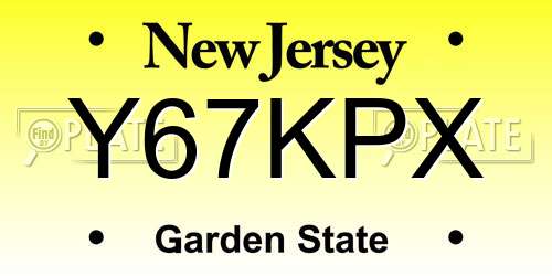 Y67KPX New Jersey License Plate