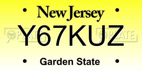 Y67KUZ New Jersey License Plate