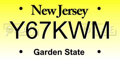 Y67KWM New Jersey License Plate