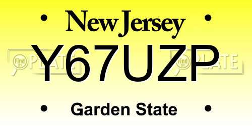 Y67UZP New Jersey License Plate