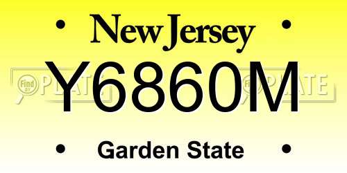 Y6860M New Jersey License Plate