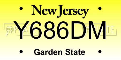 Y686DM New Jersey License Plate