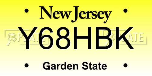 Y68HBK New Jersey License Plate