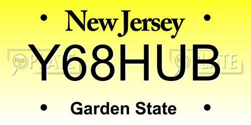 Y68HUB New Jersey License Plate