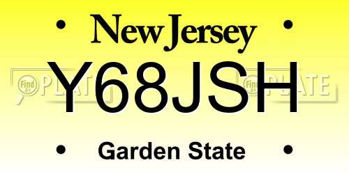 Y68JSH New Jersey License Plate