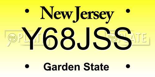 Y68JSS New Jersey License Plate