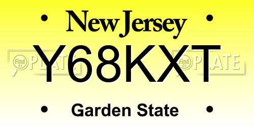Y68KXT New Jersey License Plate