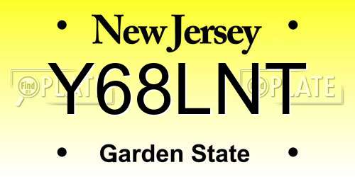 Y68LNT New Jersey License Plate