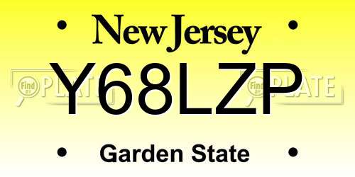 Y68LZP New Jersey License Plate