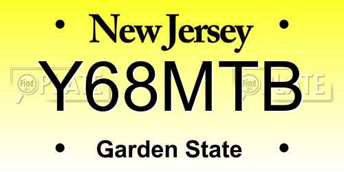 Y68MTB New Jersey License Plate