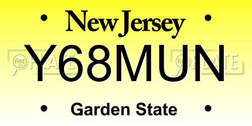 Y68MUN New Jersey License Plate