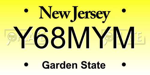 Y68MYM New Jersey License Plate