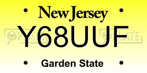 Y68UUF New Jersey License Plate