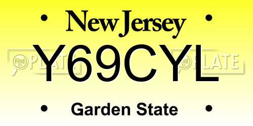 Y69CYL New Jersey License Plate