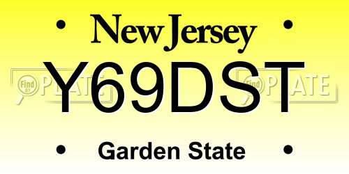Y69DST New Jersey License Plate