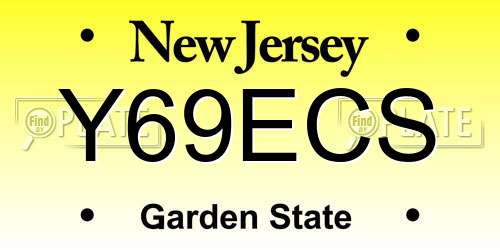 Y69ECS New Jersey License Plate
