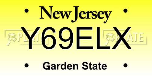 Y69ELX New Jersey License Plate