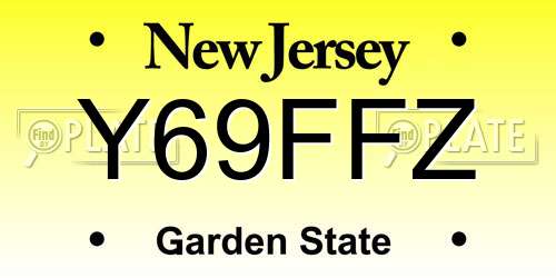 Y69FFZ New Jersey License Plate