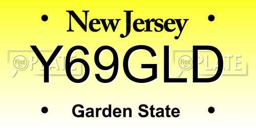 Y69GLD New Jersey License Plate