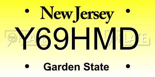 Y69HMD New Jersey License Plate