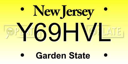 Y69HVL New Jersey License Plate