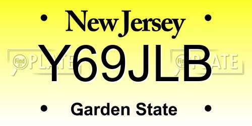 Y69JLB New Jersey License Plate