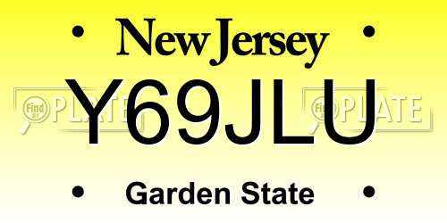 Y69JLU New Jersey License Plate