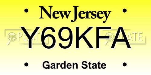 Y69KFA New Jersey License Plate