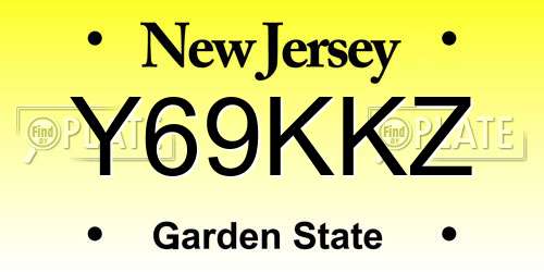 Y69KKZ New Jersey License Plate
