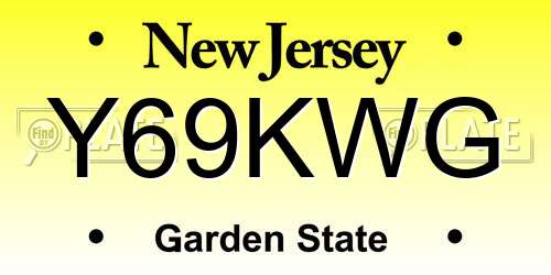Y69KWG New Jersey License Plate