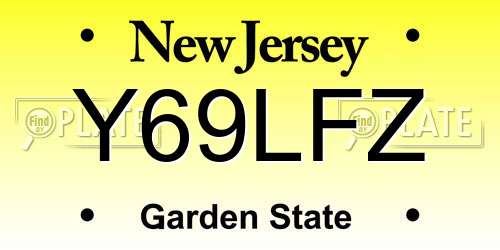 Y69LFZ New Jersey License Plate